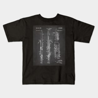 Bassoon Patent - Musician Classical Music Art - Black Chalkboard Kids T-Shirt